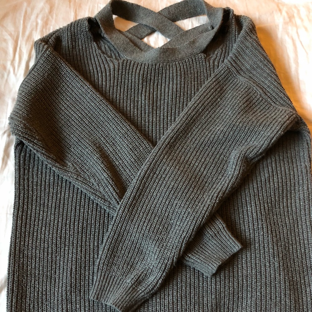 Distressed Gray Sweater